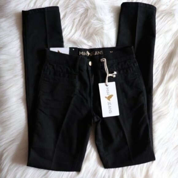 NEW Anthropologie M.i.H Black Jeans Size 25 Oslo Slim Fit Mid Rise - Picture 5 of 8